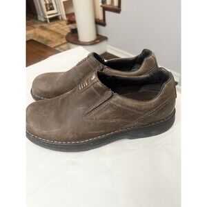 Merrell Mens 11 Brown Leather Loafers World Legend Dark Earth Slip On Shoes